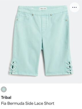 Light Blue Fia Bermuda Side Lace Shorts